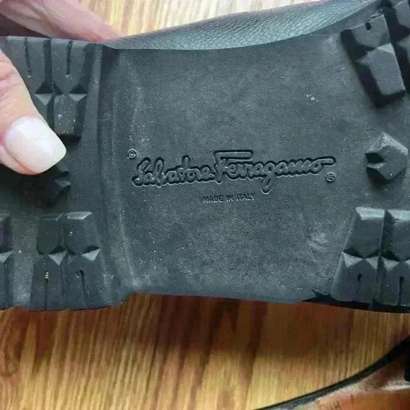 Salvatore Ferragamo Men’s Black Pebbles Leathern Oxford Shoes - Size 12 - Picture 5 of 9